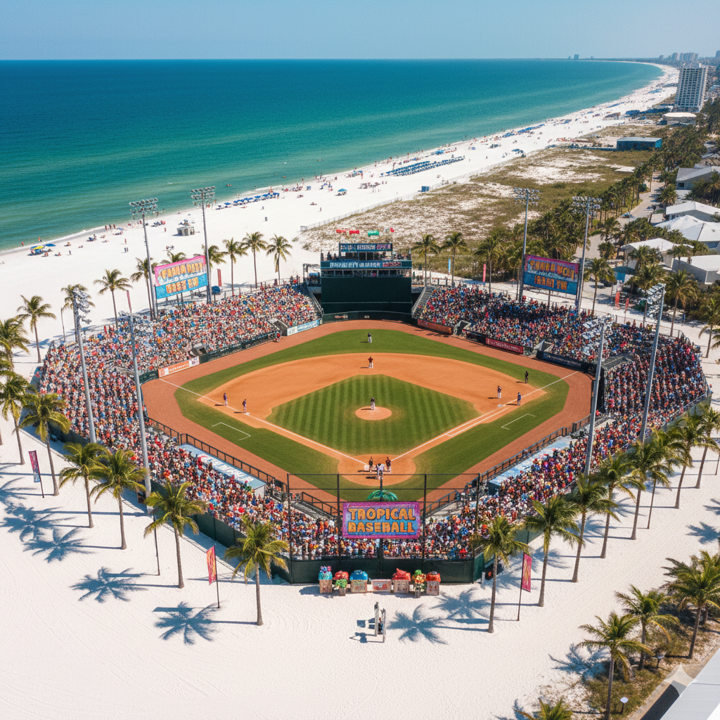 Grand Slam World Series - Aerial beach stadium view